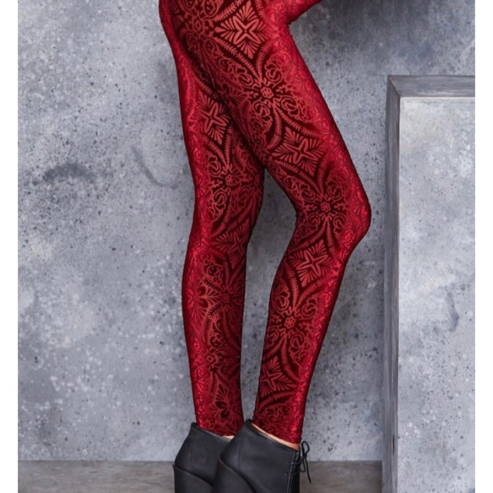- Blackmilk Burned velvet wine leggings